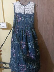 Grey Multicolour Flare Frock
