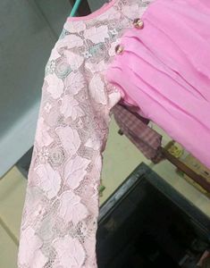 Pink Lace Net TOP