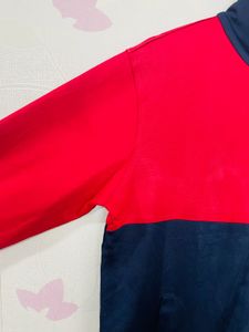 Men Red And Blue Zipper Jacket