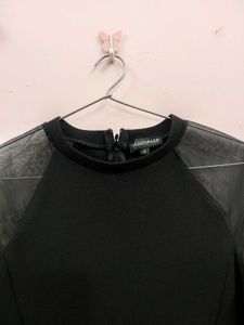 Sheer Sleeve Black Dress