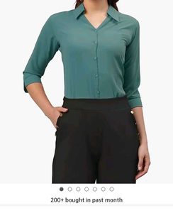 Girls Shirt Office College Wear Green Colour