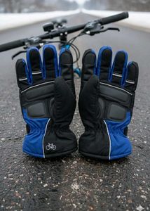 Blue and Black Cycling Gloves Winter Glove