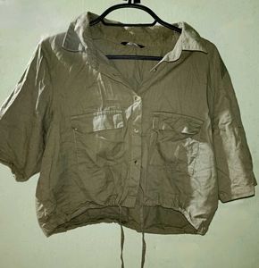 Olive Green Crop Top