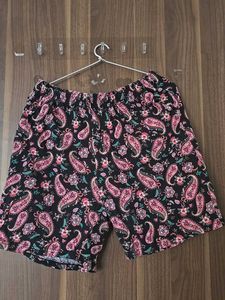 Cute Printed Black Shorts