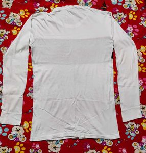 Full Sleeve White T-Shirt For Men Casual 🤍