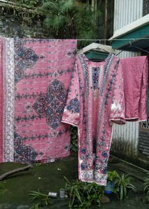 Elegant Pink Printed Kurta Set