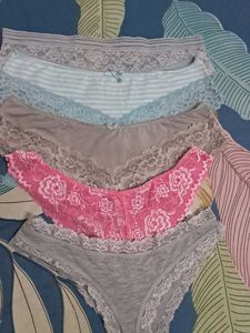 Lace Trim Panties - 5 Pack in imported fabric