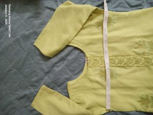 Elegant Yellow Embroidered Kurti