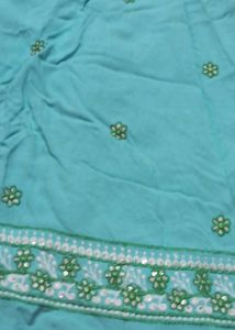 Turquoise Embroidered Kurti