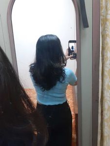 Blue Crop Cardigan