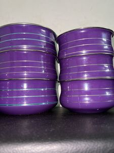 Purple serving Stainless Steel Bowls(Set)