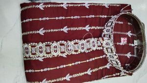 Burgundy Embroidered Kurta Pajama Set