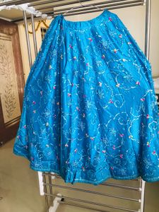 Teal Embellished lehenga choli Blouse with dupatta