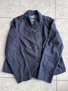 Navy Blue Double-Breasted Coat
