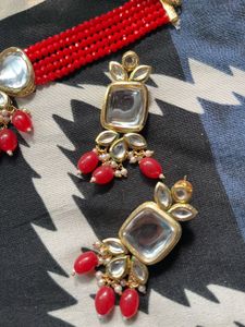 Red Kundan Necklace Set
