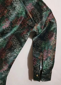 Green Kurta Pajama Floral Print For Boy 3- 4 Year