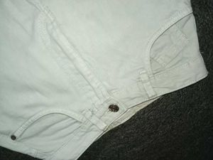 off white Wide Leg Light Wash Jeans