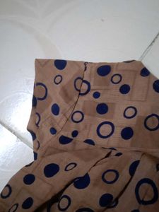 Brown &amp; Navy Circle Print Blouse