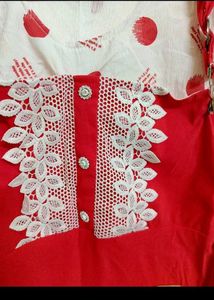 ❤🤍 Red And White Ethentic Top