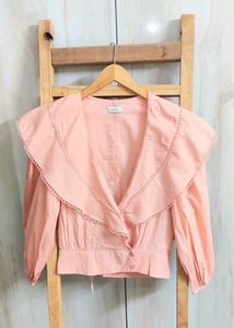 Peach Ruffle Blouse Size32-Small