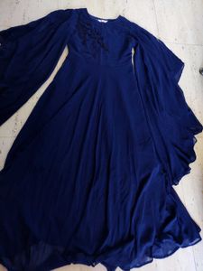 Flowing Navy Maxi Dress