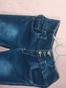 High-Waisted Denim Jeans