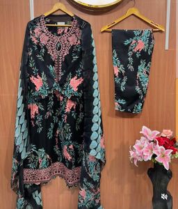 Black Embroidered Kurta Set