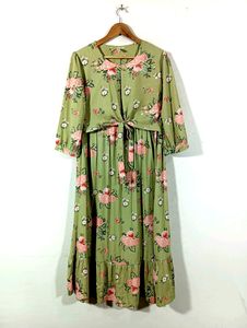 Sage Green Floral Dress (Women)