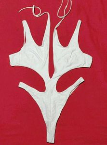 Thierry Mugler Women&#39;s White Bodysuit-one-piece