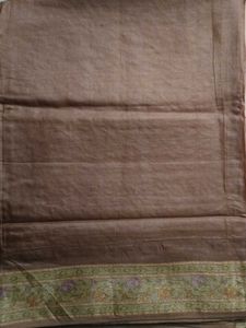 Brown Tasar Silk Blend Saree
