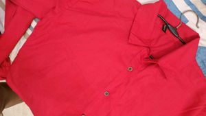 Red Button-Up Crop Top
