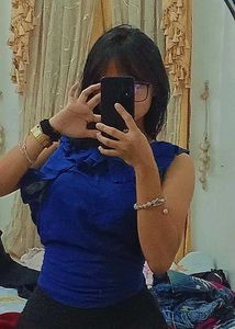 Blue Ruffled Top