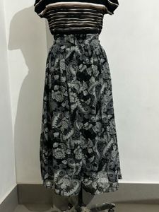 Striped Top &amp; Paisley Maxi Dress