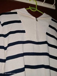 Striped Half-Zip Sweater