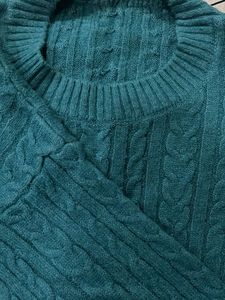 Teal Knit Sweater Dress