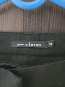 Combo Of 2- Arrow Solid Black And khakee Trousers