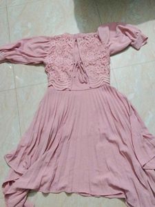 Pink Lace Detail Dress