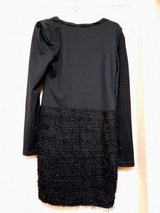 Elegant Black Dress with fur