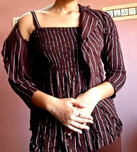 Striped Dress &amp; Jacket Set
