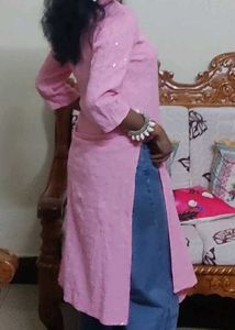 Pink Embroidered Kurta