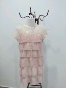 Pink Layered Shift Mini Dress
