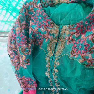 Beautiful Teal &amp; Pink Dupatta