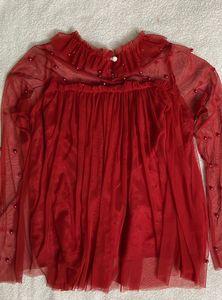 Red Beads Party Wear Top 🌹