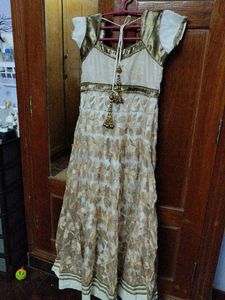 White And Sandal Anarkali