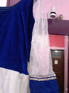 Elegant Blue &amp; White Gown