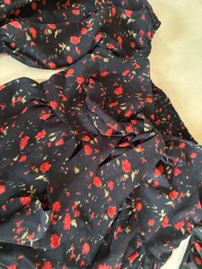 Floral Print Tie-Front Top