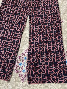 Patterned Wide Leg Pants