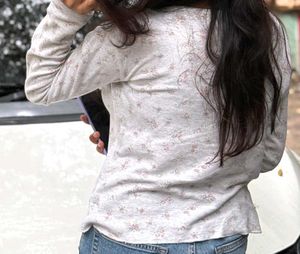 Trendy Grey Floral Printed Top – Stylish & Comfort