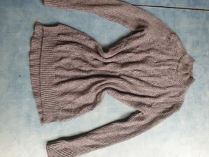 Gray Knit Turtleneck Sweater