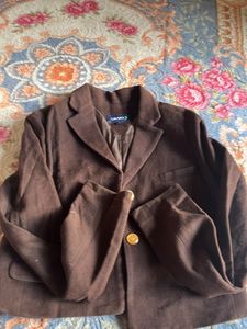 Brown Blazer with Gold Buttons